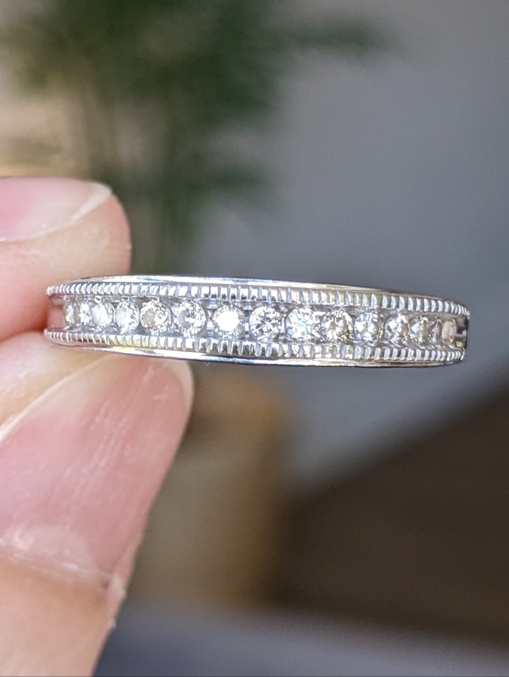 10K White Gold Diamond Half Eternity Ring